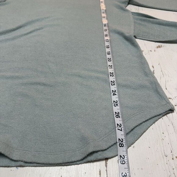 Pure + Good Anthropologie Sweater Top S Belted Tie Waist Ruched Pistachio Cozy - Picture 7 of 11